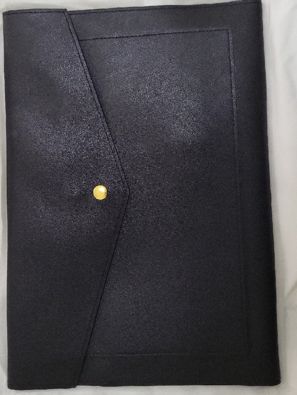 Classic Black Envelope Clutch with Gold Snap